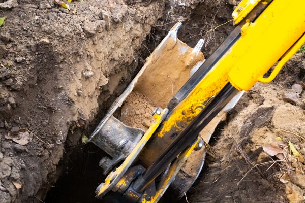 Downspout Trenching in Binghamton